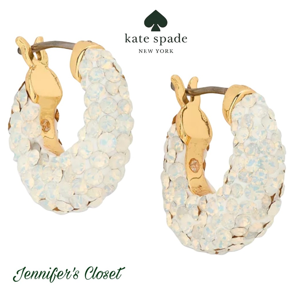 Kate Spade Pave Huggie Hoop Earrings NWT